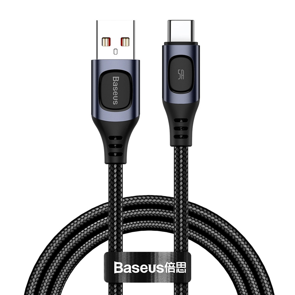 Baseus Flash USB - USB-C 5A 1m Harmaa