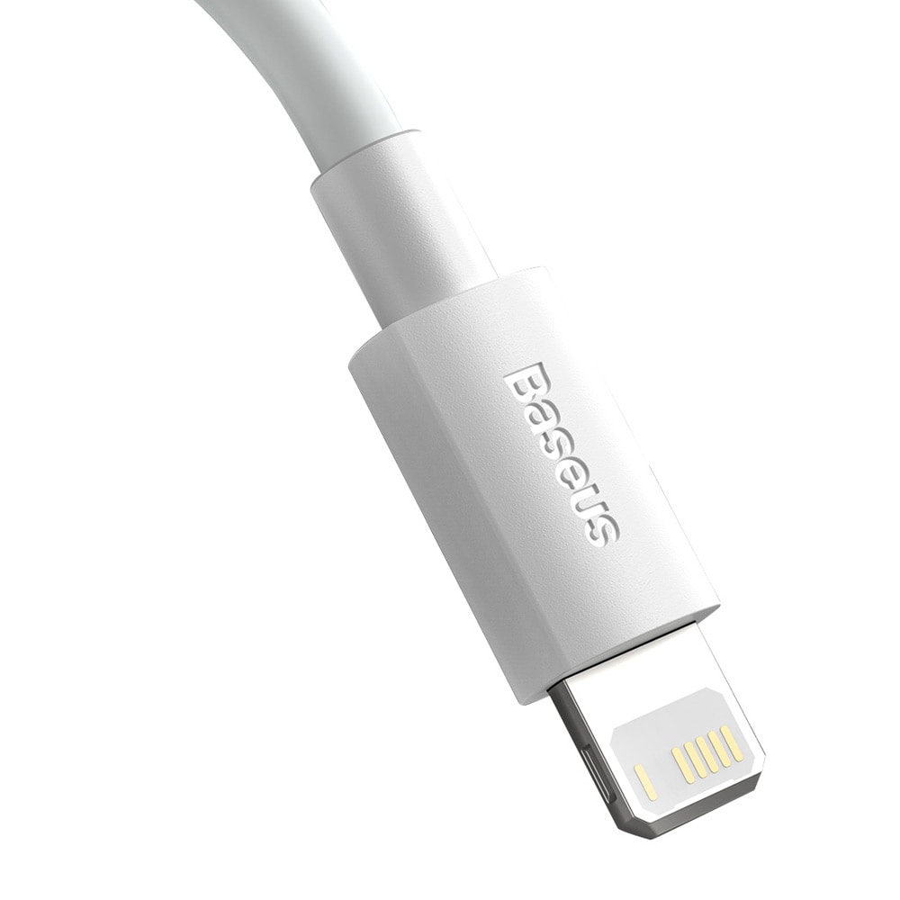Baseus Simple Wisdom USB-C - Lightning 20W 1,5m Valkoinen 2-pakkaus