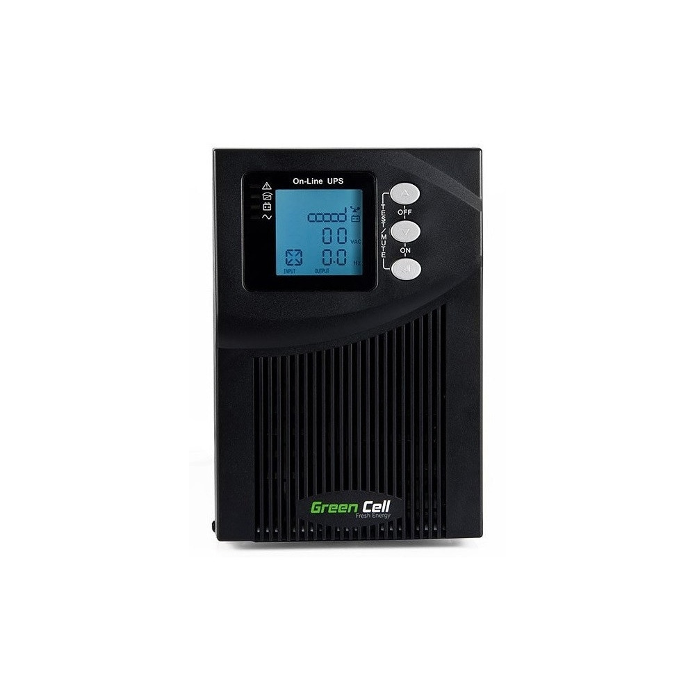 Green Cell UPS Online MPII 1000VA 900W LCD-näyttö 1x12V