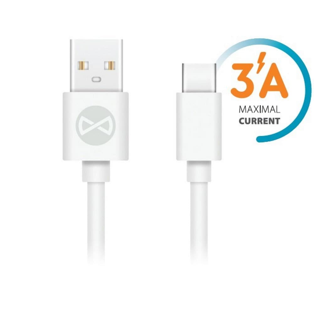 Forever cable USB - USB-C 1,0 m 3A - Valkoinen