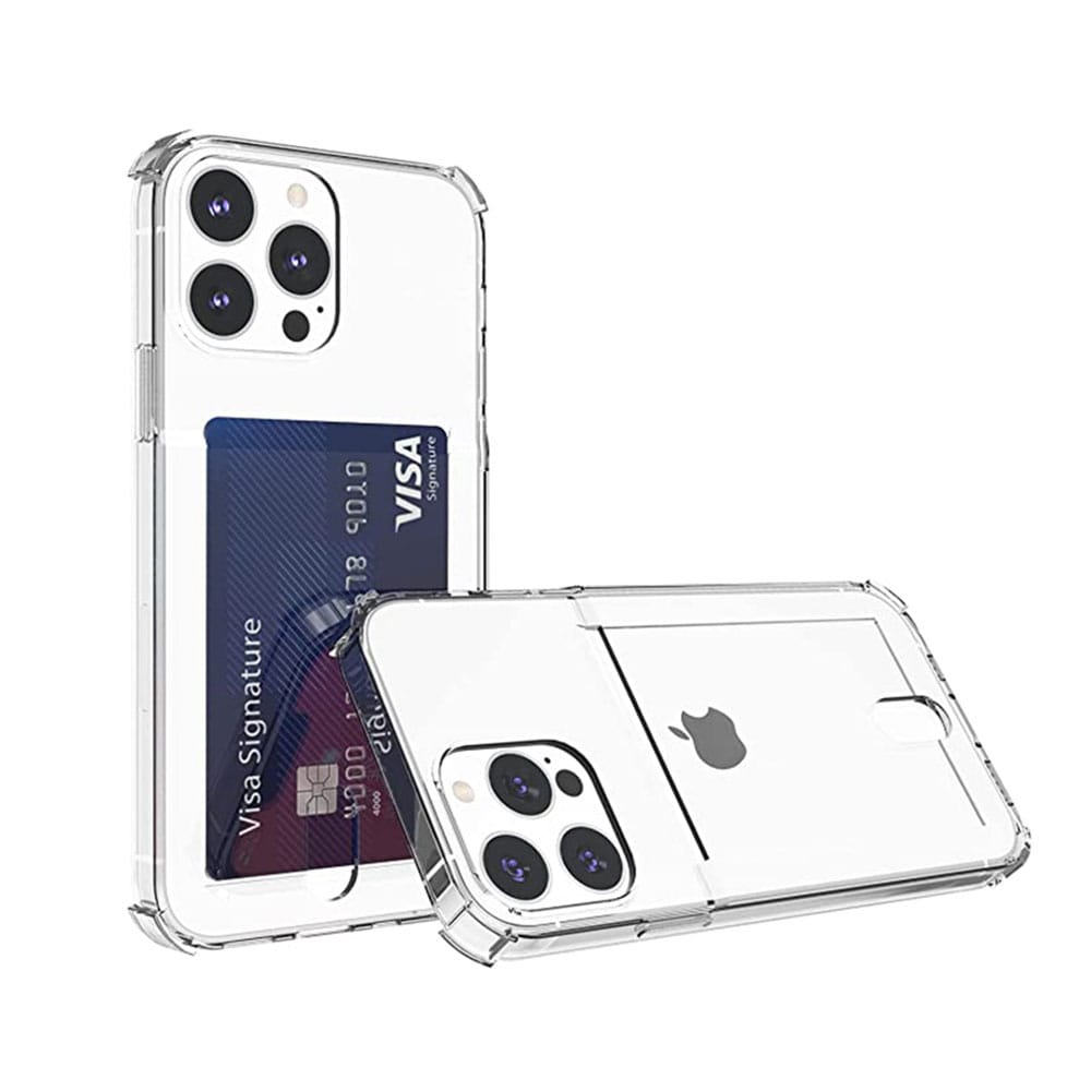 Läpinäkyvä takakansi korttipaikalla mallille iPhone 13 Pro Max