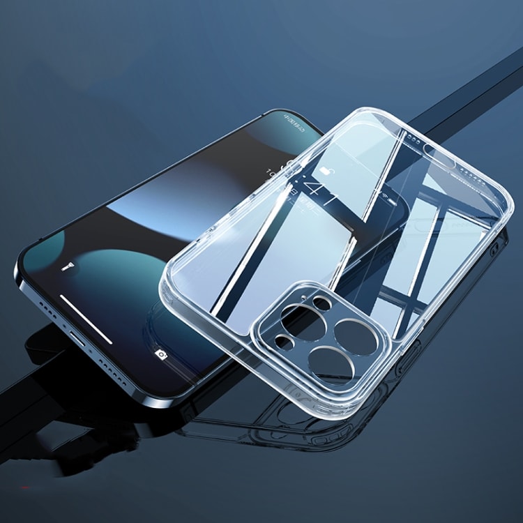 Läpinäkyvä kuori karkaistua lasia mallille iPhone 13 Pro