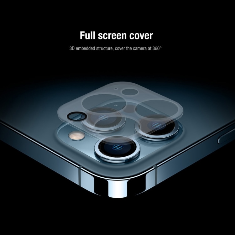 Näytönsuoja karkaistulla lasilla ja linssisuojalla mallille iPhone 13 Pro Max