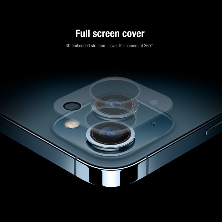 Näytönsuoja karkaistulla lasilla ja linssisuojalla mallille iPhone 13