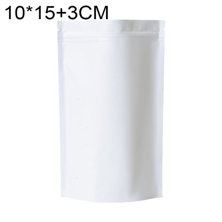 Valkoiset pussit pikkupurtavalle 10x15 + 3cm - 100-pakkaus