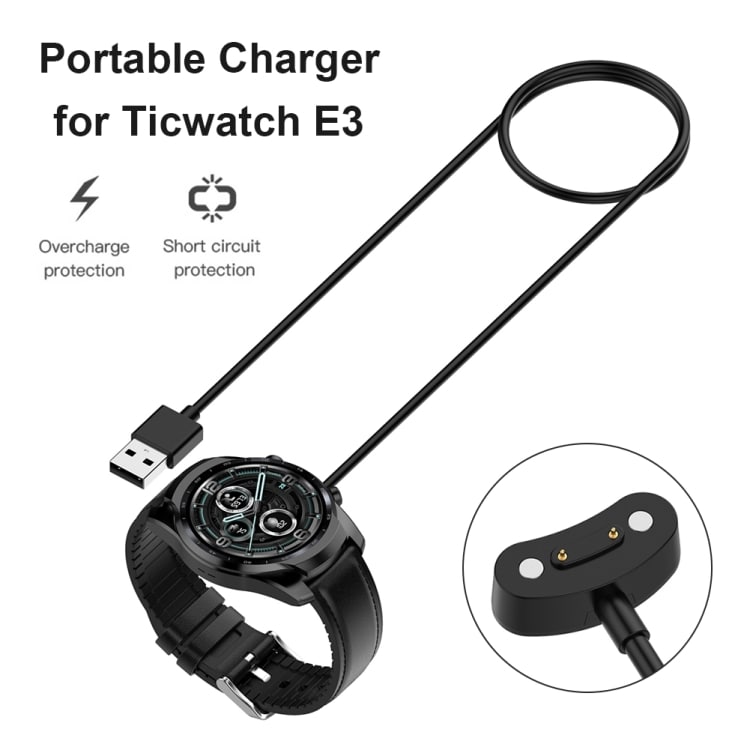 Latauskaapeli mallille Ticwatch E3/Pro 3/Pro 3 LTE