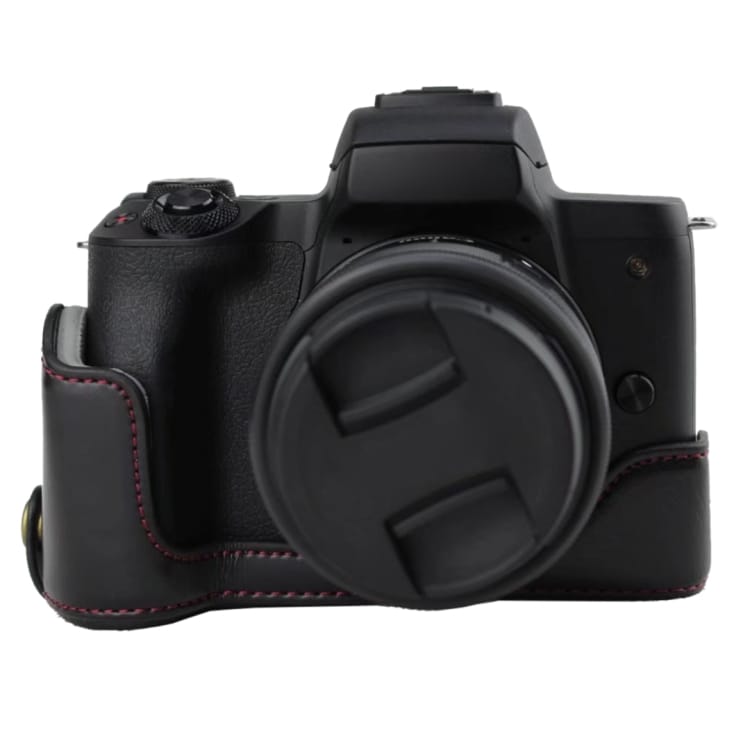 Alustasuoja PU-nahkaa Canon EOS M50 / M50 Mark II kameralle - Musta