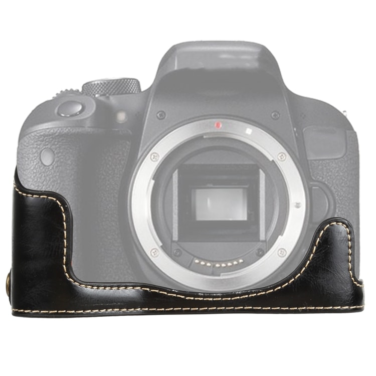 Alustasuoja PU-nahkaa Canon EOS 77D / 800D kameralle - Musta
