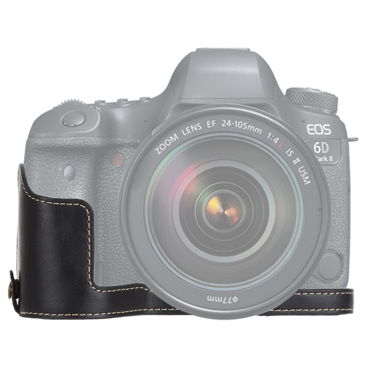Alustasuoja PU-nahkaa Canon EOS 6D / 6D Mark II kameralle - Musta