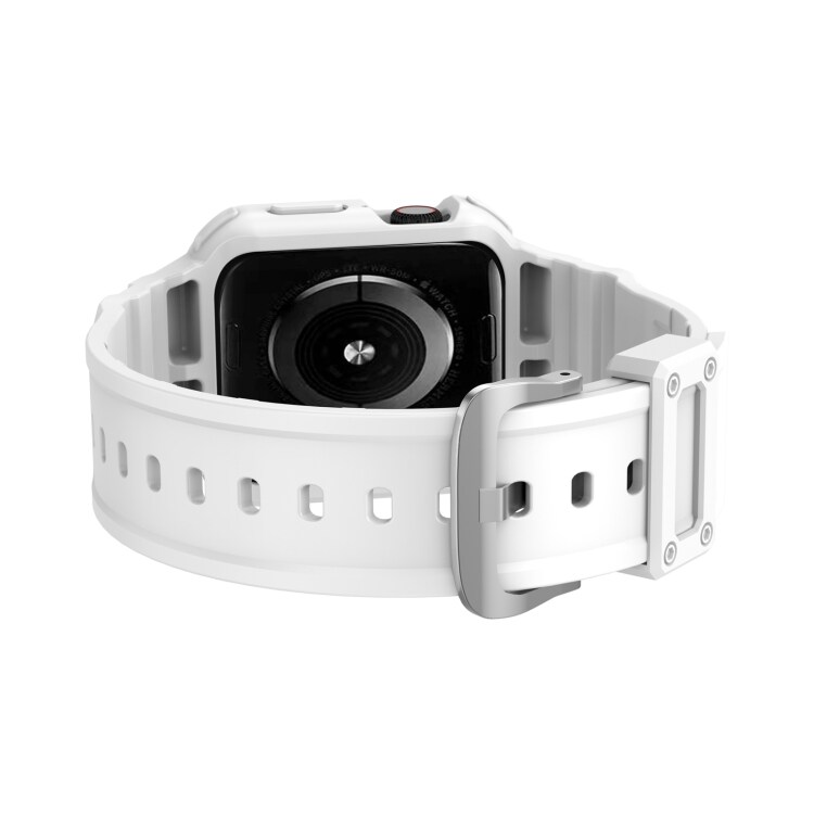 Silikoniranneke mallille Apple Watch 7 45mm / 6&SE&5&4 44mm / 3&2&1 42mm Valkoinen