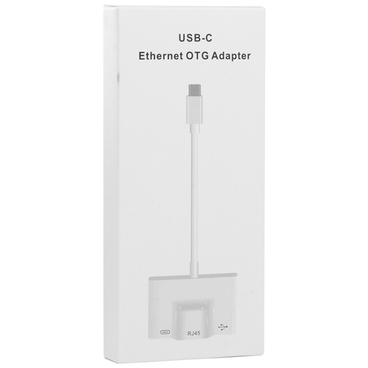 USB-C sovitin USB:lle + 100M RJ45 Ethernet