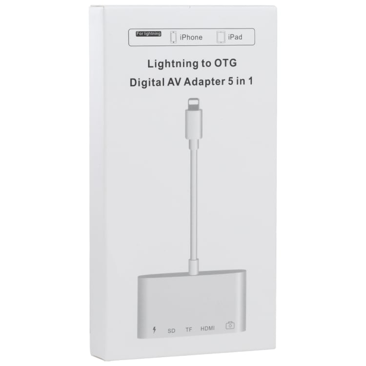 iPhone-sovitin USB + HDMI + TF / SD-kortille