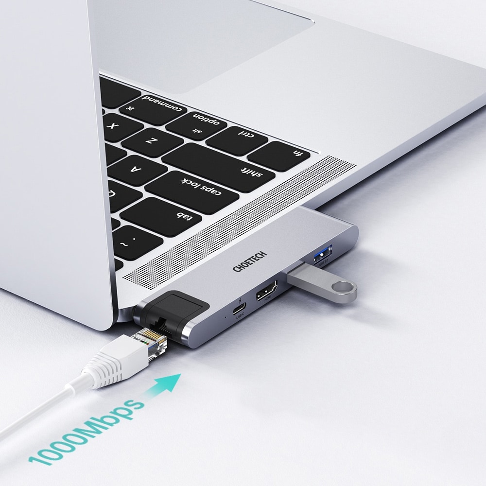 Choetech 7 in 1 USB-C Sovitin mallille Macbook Pro (2017) (2018) Air (2018) (2020)