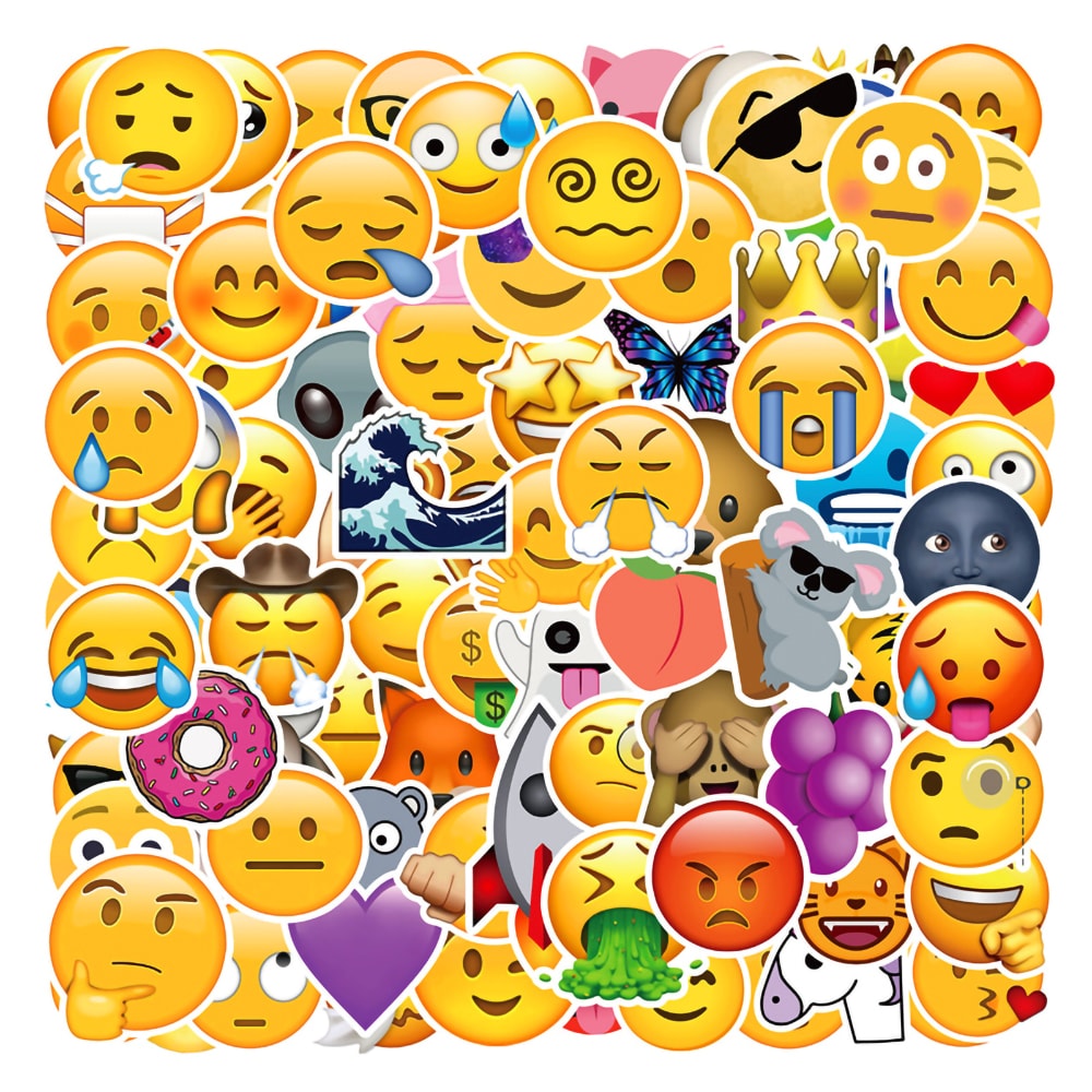 100 pakkaus emoji-aiheisia tarroja