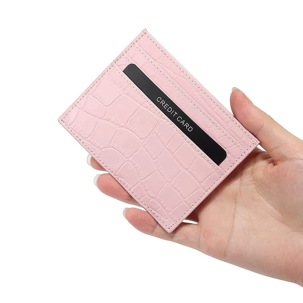 RFID-lompakko, jossa pop-up ja krokotiilikuvio - Pinkki