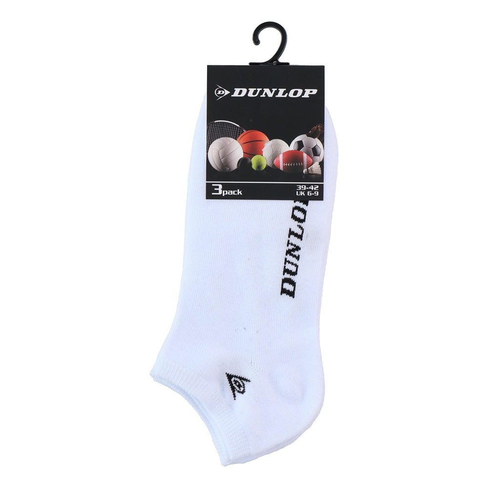 Dunlop Nilkkasukat 3-pakkaus 39-42/43-46 - Valkoinen