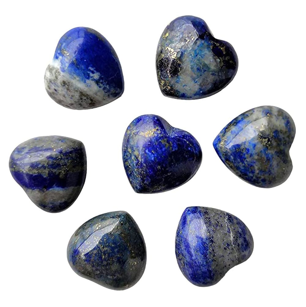 Kristallhjärta Sinistä Safiiria 2cm - 7 kiveä