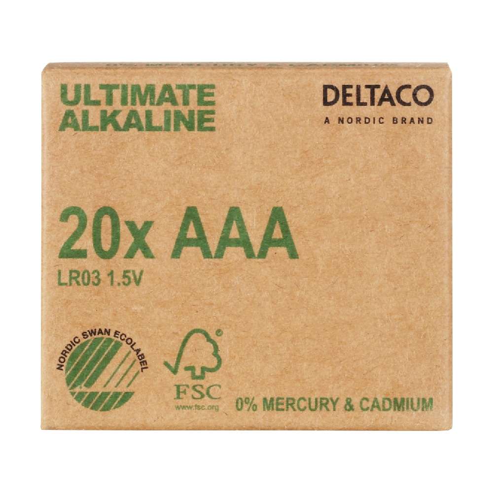 Deltaco AAA-paristot (LR03) - 20-pakkaus