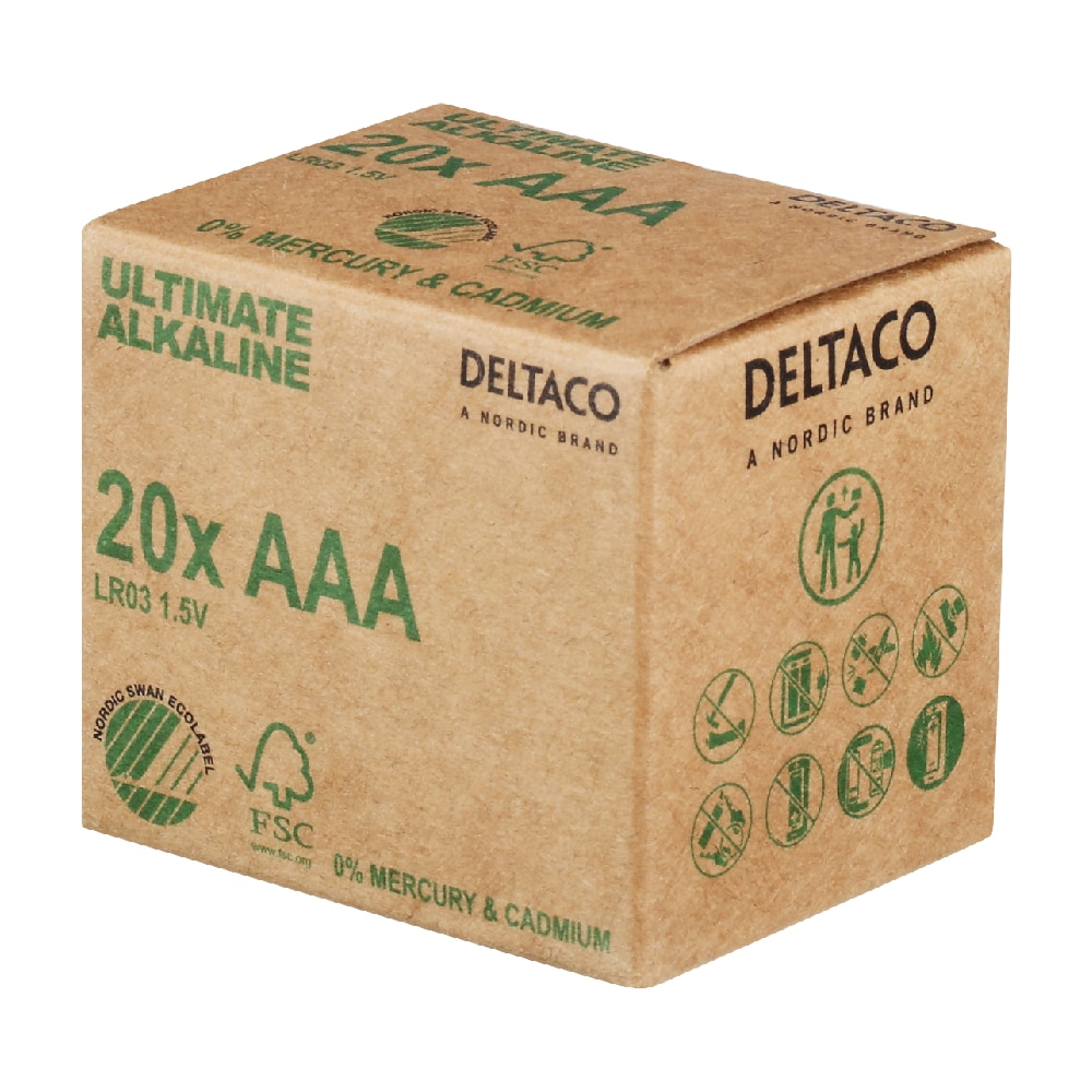 Deltaco AAA-paristot (LR03) - 20-pakkaus