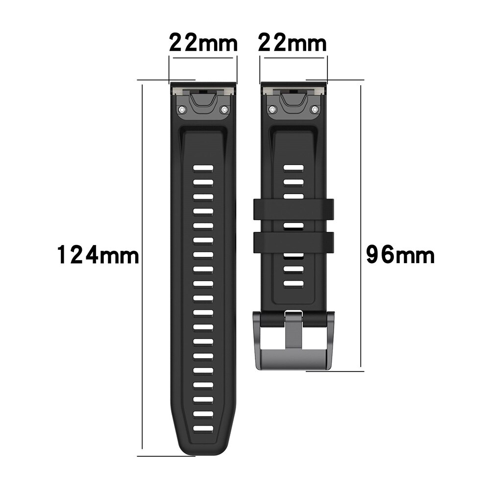 Silikoniranneke Garmin fenix 7 22mm - Musta