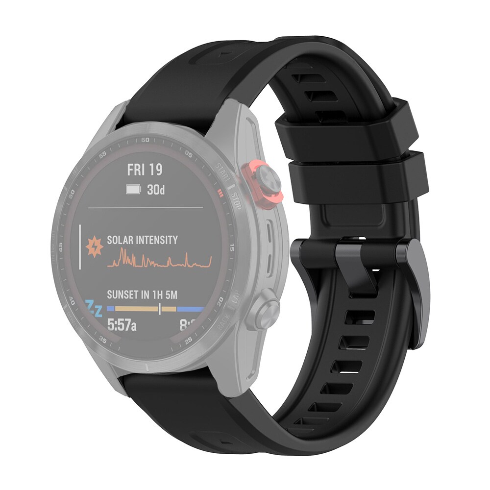 Silikoniranneke Garmin fenix 7 22mm - Musta