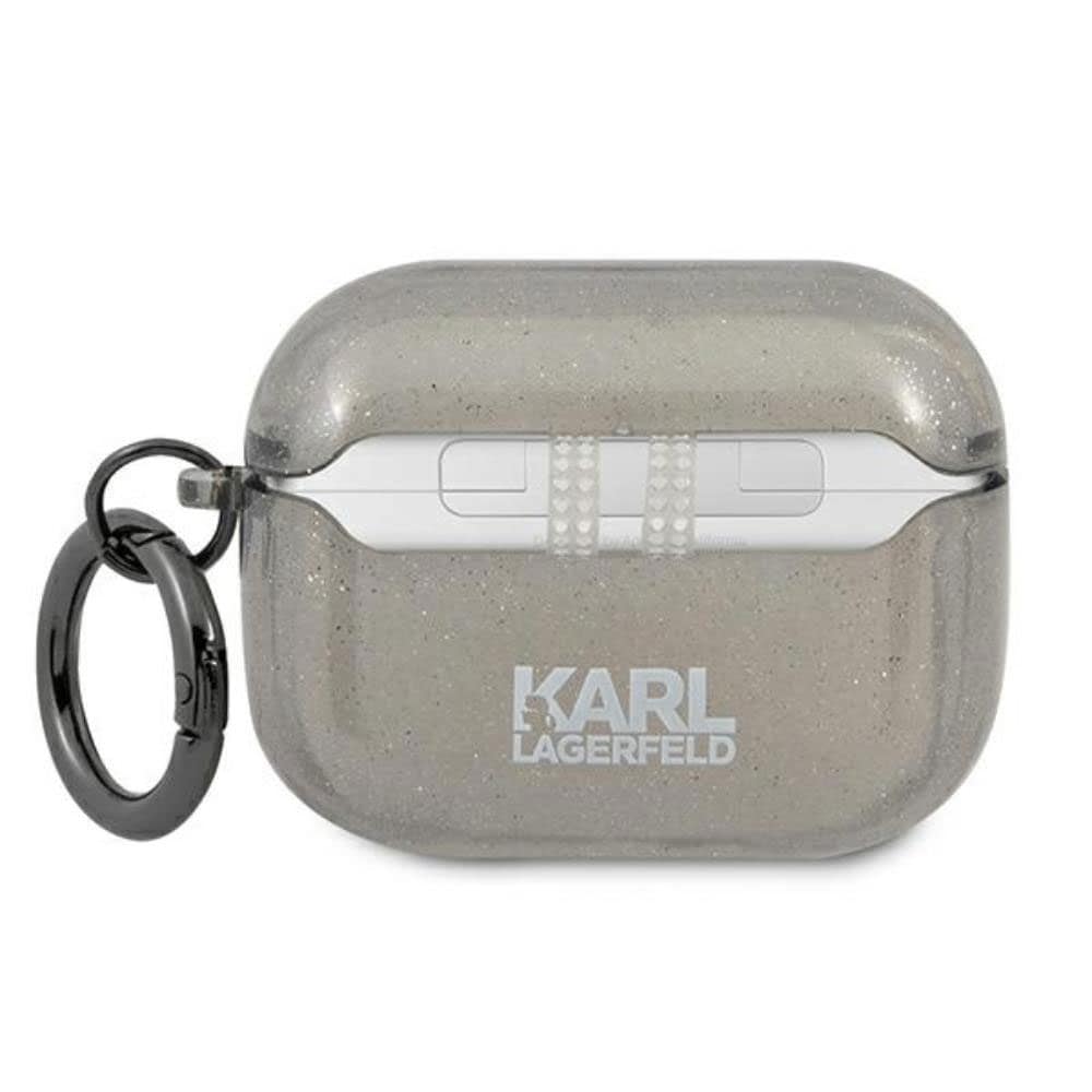Karl Lagerfeld kotelo AirPods Pro - Musta/Hopea glitter