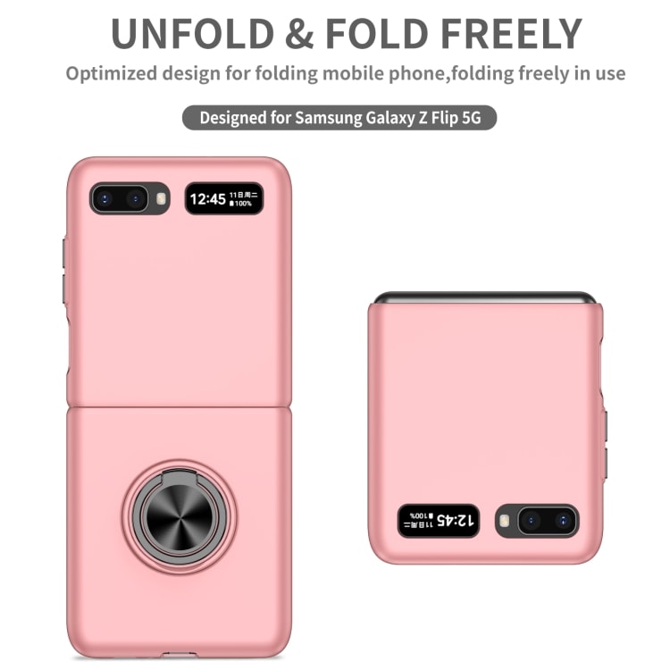 Takakansi mobiilirenkaalla mallille Samsung Galaxy Z Flip 5G - Pinkki