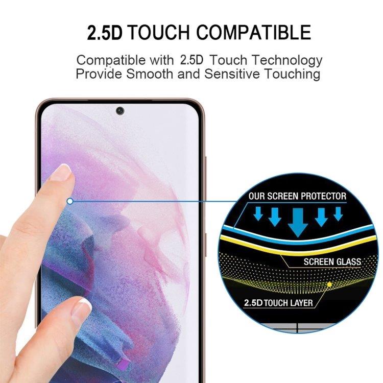 Temperoitu näytönsuoja curved Samsung Galaxy S22+ 5G - Musta kehys