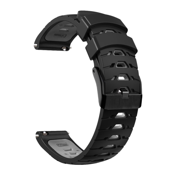 Silikoniranneke Samsung Galaxy Watch 4 / Watch 4 Classic - Musta/harmaa