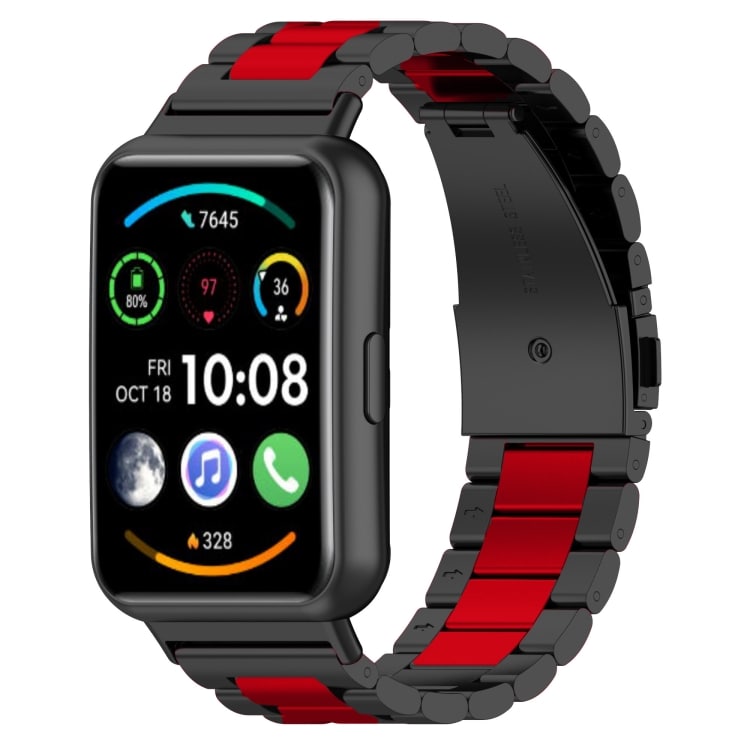 Metalliranneke Huawei Watch Fit 2 - Musta/punainen