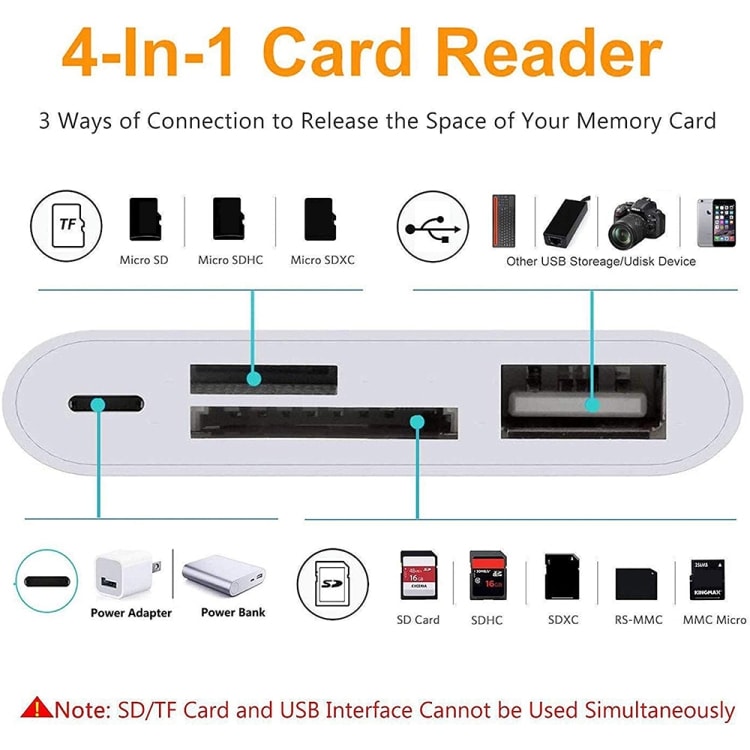 4in1 USB-C - SD, TF, USB-A ja USB-C