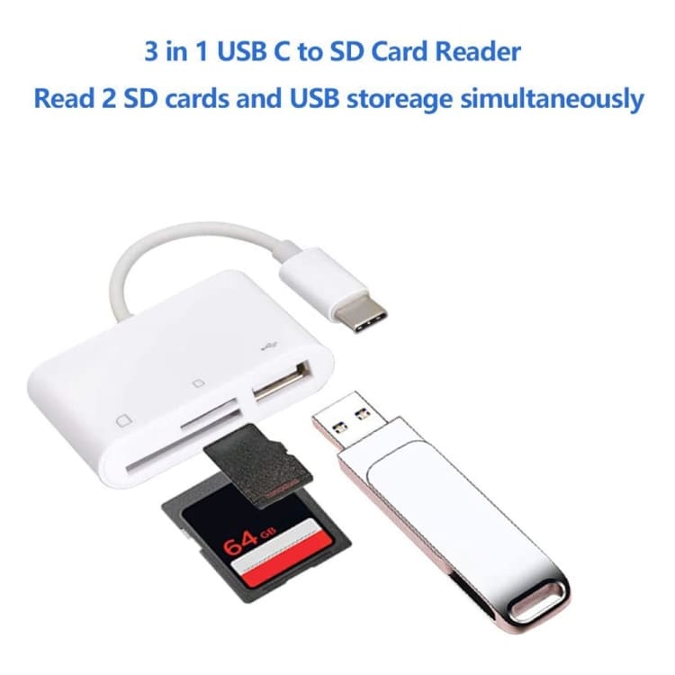 3in1 USB-C - SD, TF ja USB-A