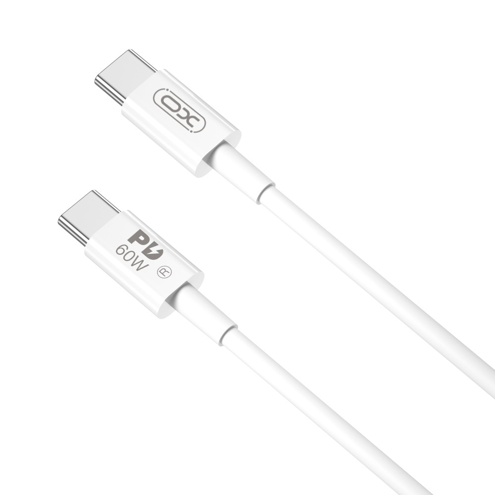 XO USB-C - USB-C 2,0m 60W - Valkoinen