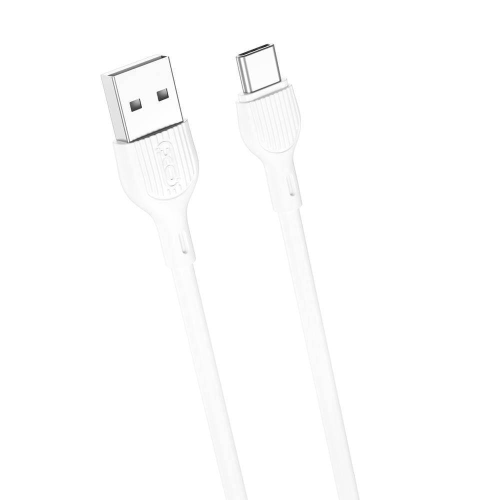 XO USB - USB-C 2,0m 2.1A - Valkoinen