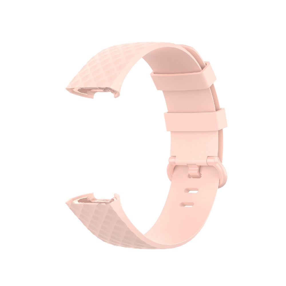 Silikoniranneke Fitbit Charge 4 / Charge 3 - Koko L Vaalea pinkki
