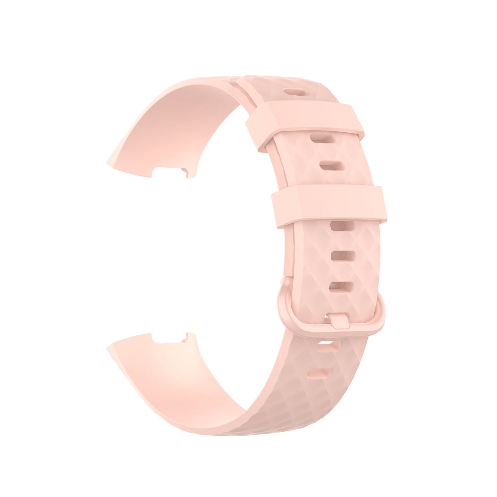 Silikoniranneke Fitbit Charge 4 / Charge 3 - Koko L Vaalea pinkki