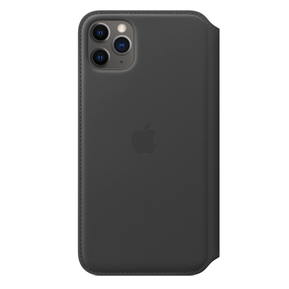 Apple 11 Pro Max Nahkakotelo - Musta
