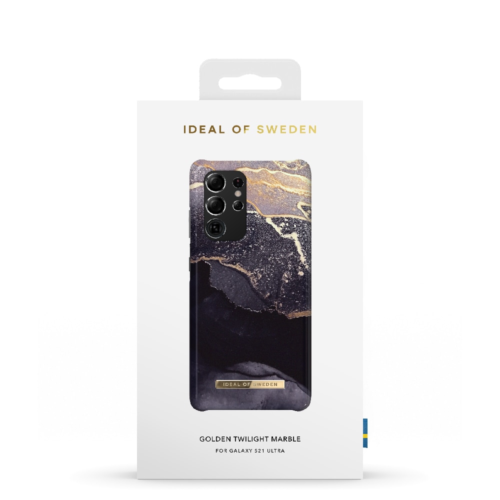 IDEAL OF SWEDEN Matkapuhelimen kansi Golden Twilight Marble mallille Samsung Galaxy S21 Ultra