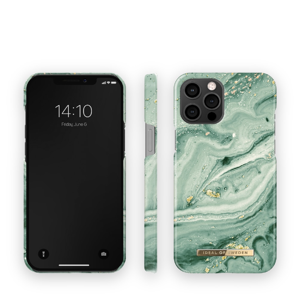 IDEAL OF SWEDEN Matkapuhelimen kansi Mint Swirl Marble mallille iPhone 12 Pro Max