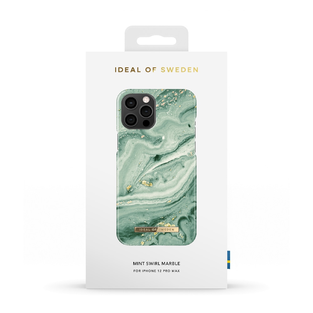 IDEAL OF SWEDEN Matkapuhelimen kansi Mint Swirl Marble mallille iPhone 12 Pro Max