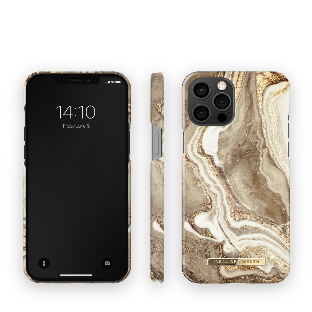 IDEAL OF SWEDEN Matkapuhelimen kansi Golden Sand Marble mallille iPhone 12 Pro Max