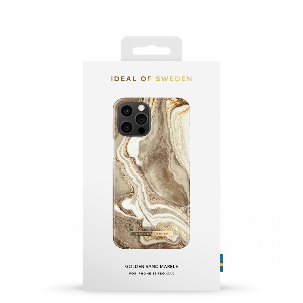IDEAL OF SWEDEN Matkapuhelimen kansi Golden Sand Marble mallille iPhone 12 Pro Max