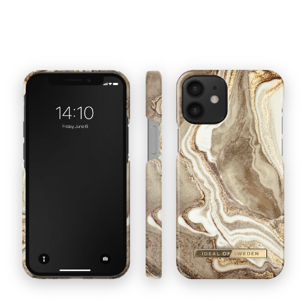 IDEAL OF SWEDEN Matkapuhelimen kansi Golden Sand Marble mallille iPhone 12 mini