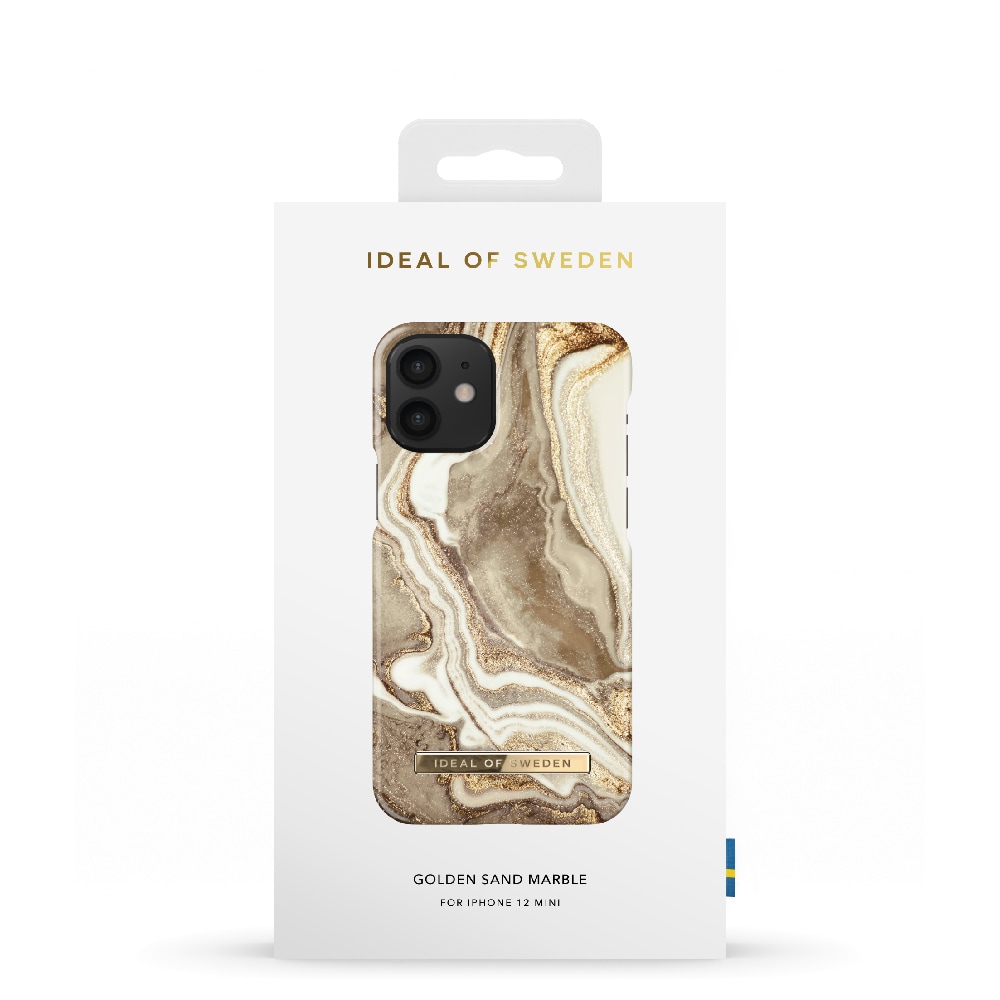 IDEAL OF SWEDEN Matkapuhelimen kansi Golden Sand Marble mallille iPhone 12 mini