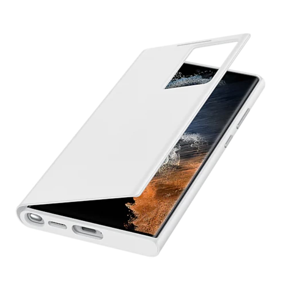 Samsung Smart Clear View Cover EF-ZS908 Galaxy S22 Ultra - Valkoinen