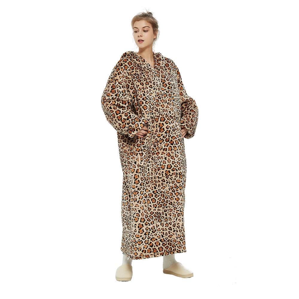Oversized hoodie - Leopardmönster 120cm