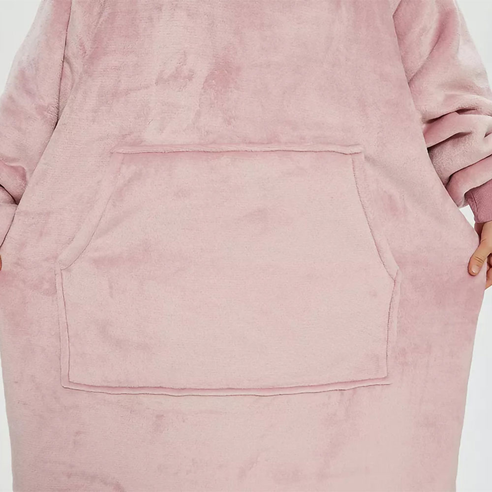 Pitkä Oversized Hoodie - Pinkki 120cm