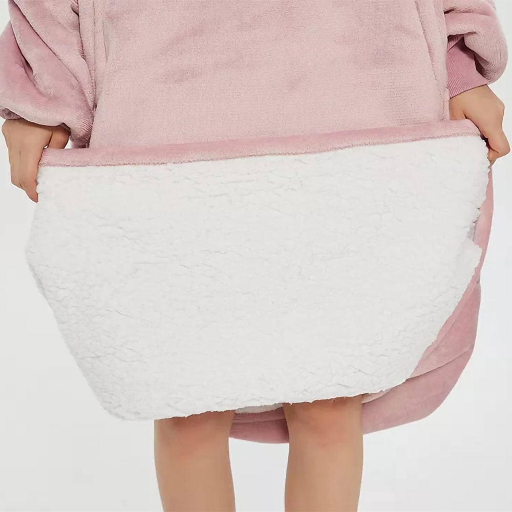 Pitkä Oversized Hoodie - Pinkki 120cm