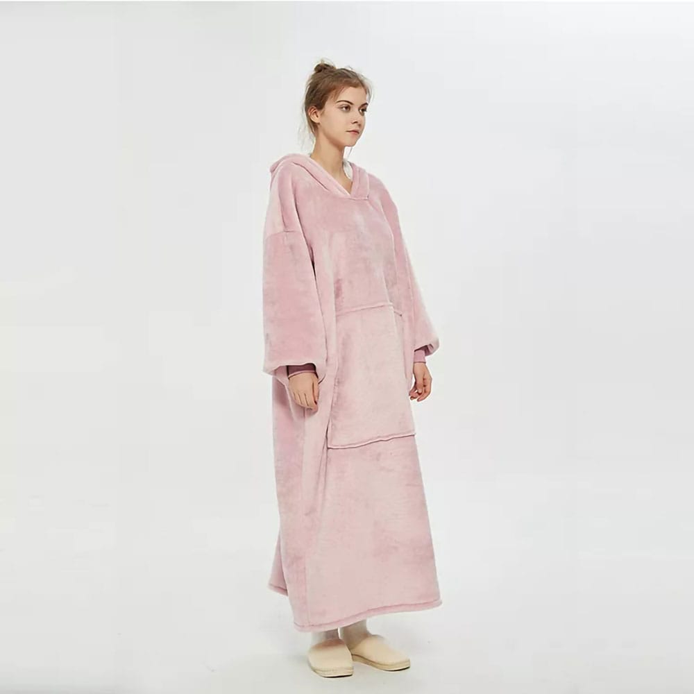 Pitkä Oversized Hoodie - Pinkki 120cm