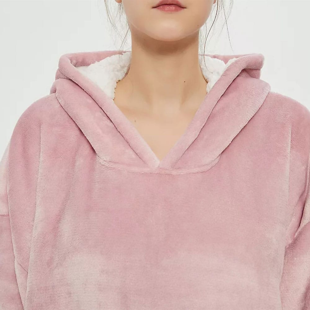 Pitkä Oversized Hoodie - Pinkki 120cm